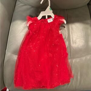 NWT Crown & Ivy Red Sparkle Kids Dress with bloomers 18Month